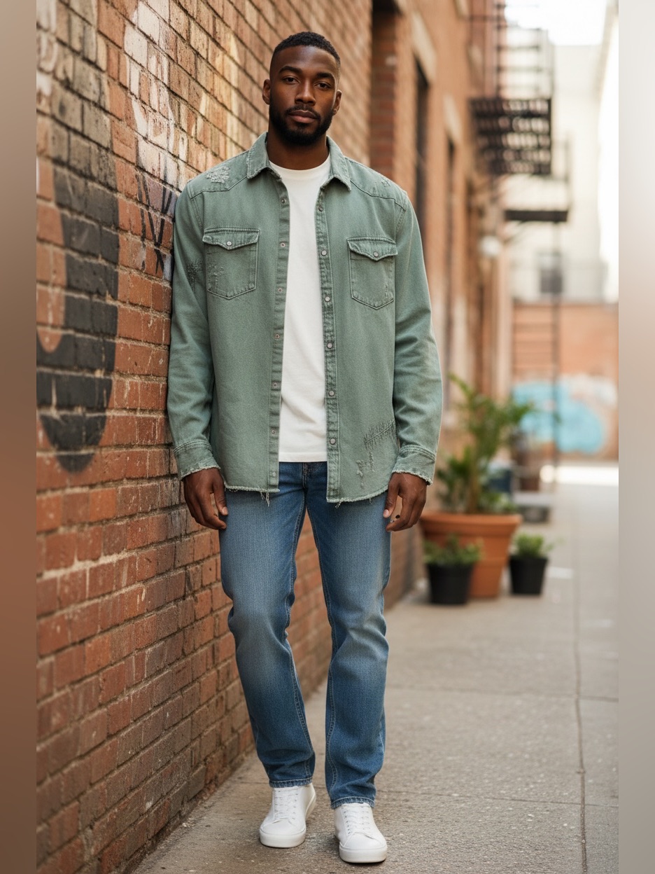 Zara Ripped Denim Utility Jean Jacket